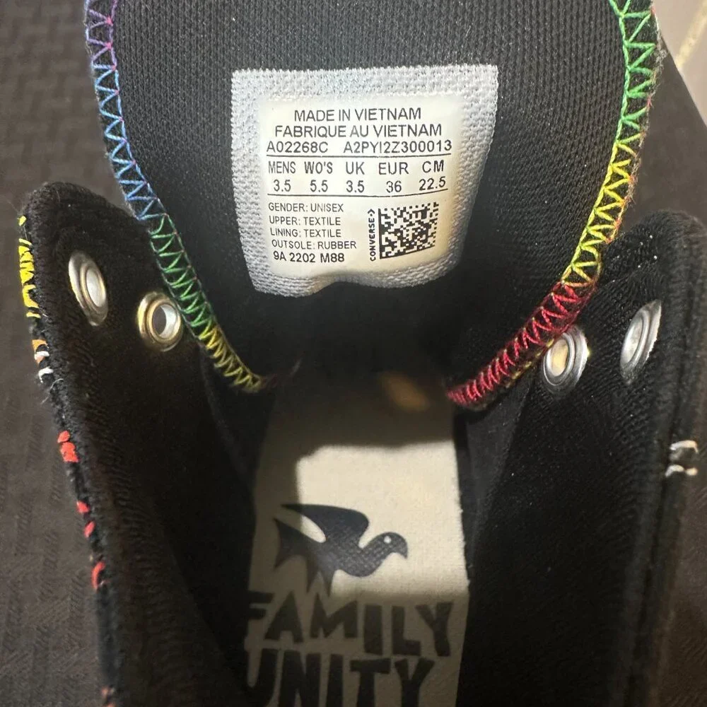 Converse Chuck Taylor All Star Pride Black High Top Sneakers - Picture 10 of 10